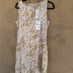Tommy Bahama Tan and White Midi Dress